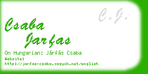 csaba jarfas business card