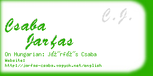 csaba jarfas business card